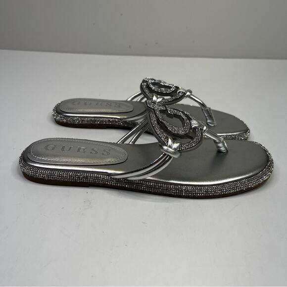 GUESS Saima G Cutout Rhinestone sandals silver metallic crystal rhinestone - 6 - Picture 3 of 12